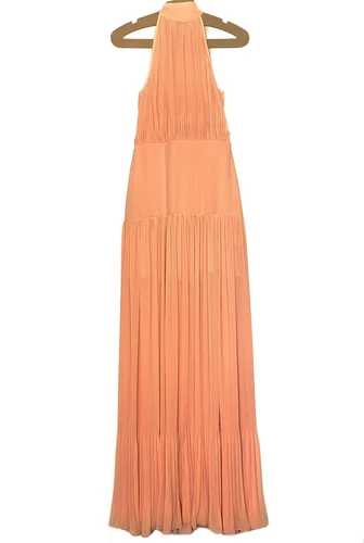 VERONICA BEARD Lilliana Long Pleated Maxi Dress Coral Pink (MSRP $698)