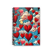 Hearts 118 page Spiral Notebook - Ruled Line
