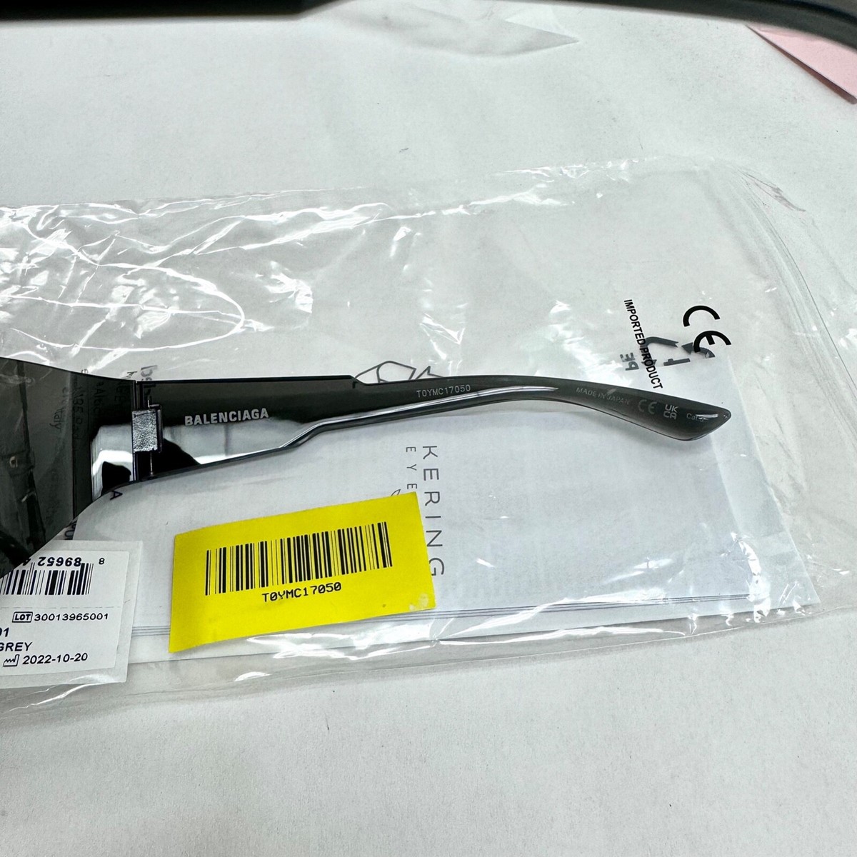 BALENCIAGA MONO Wrap 0257 Black Fashion Shield Futuristic Sunglass