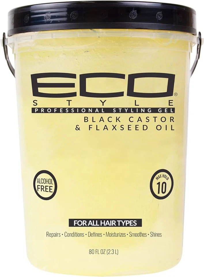 Eco Style Black Castor Oil And Flax Seed Oil Styling Gel - All Sizes