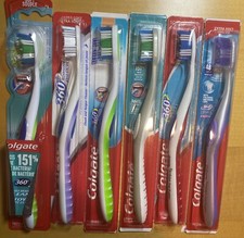  New Sealed 5 COLGATE 360 Toothbrushes  1 Cheek  Tongue Cleaner pack of 6 