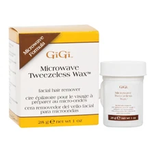 Gigi Microwave Tweezeless Wax - Non-Strip Facial Hair Remover, Honey-Infused, 1