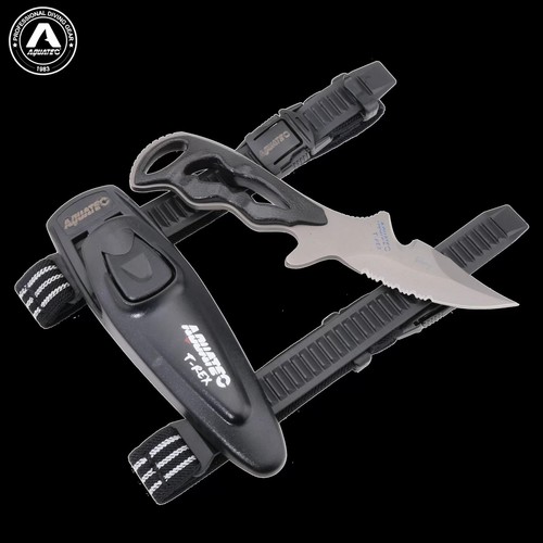 Aquatec Scuba Diving Knife Titanium (Non-magnetic) Point Tip BCD knife KN-200T - Picture 2 of 18