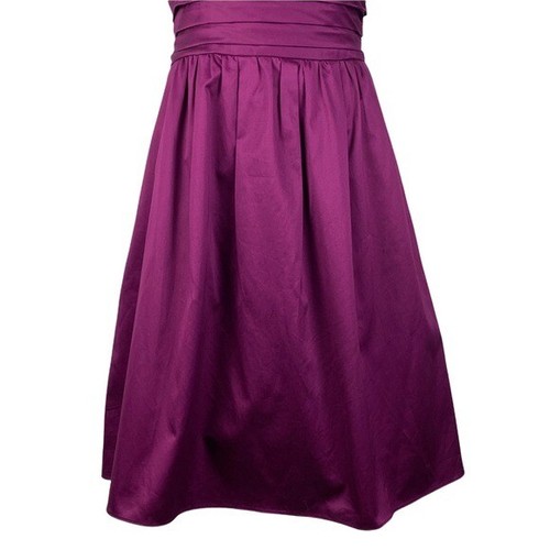 David's Bridal Strapless Ruched Bridesmaid Dress Women's 6 Purple Cotton Lined - Picture 5 of 7