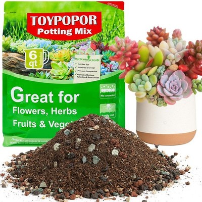 Premium Succulent Soil Mix for Cacti, Indoor Plants & Terrariums  7.5 lbs
