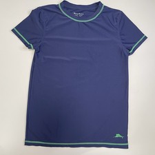 Tommy Bahama Youth Swim Rash Guard Navy Green Stitching XL 14 Boy