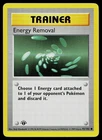 Pokemon Card - Energy Removal Base Set Shadowless 92/102 1st Edition NM