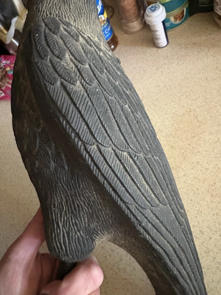 VintageBlack Crow Decoy Hunting Pest Deterrent Halloween Prop Yard - Image 3 of 4