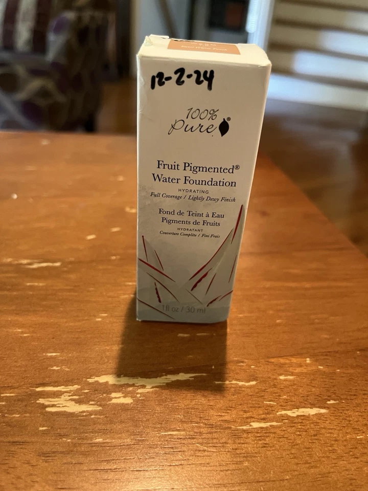 100% Pure Fruit Pigmented Water Foundation Warm 1.0 Fair Peach 1oz NEW Sealed - Image 2 of 4