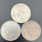 1922 Peace Dollar $1 Silver Coins Lot of 3 90% Silver 0.9 2.14 ozT $3 Face Value