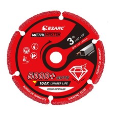 EZARC Diamond Cutting Wheel 3 x 3/8 Inch for Metal, Cut Off 75mm, Red