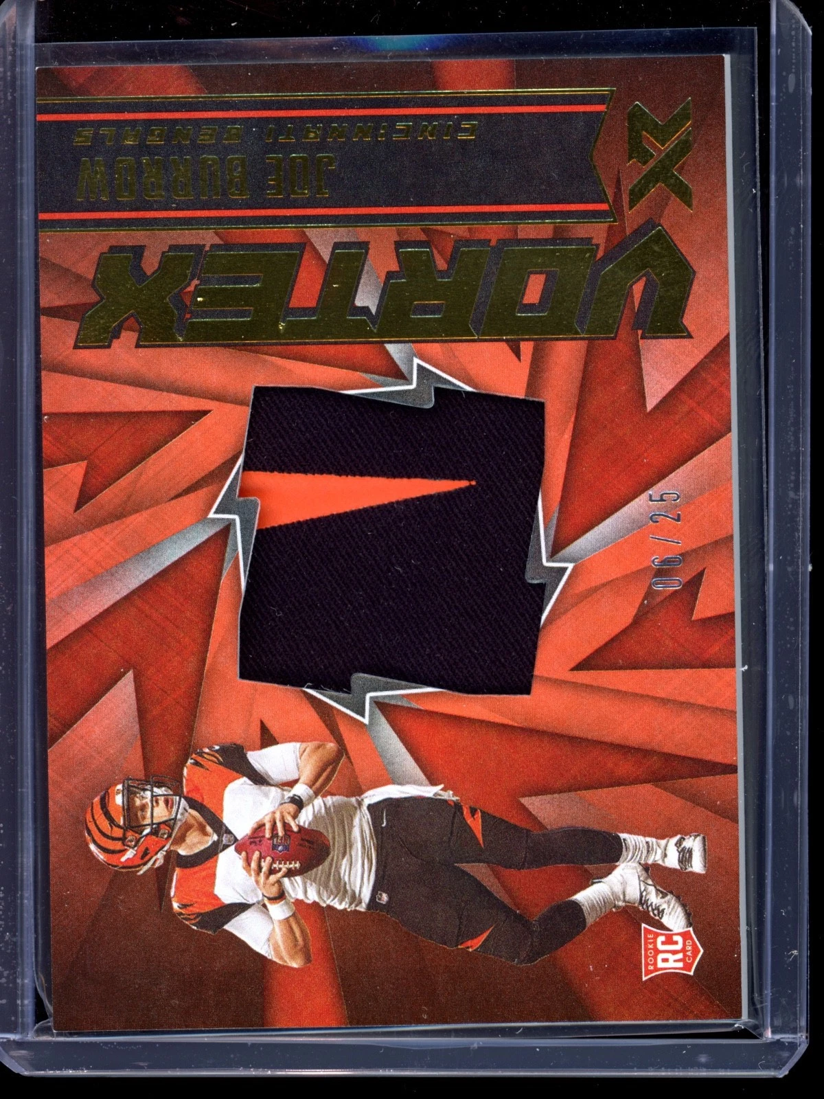 Joe Burrow Panini XR Vortex Materials #VX1 Orange