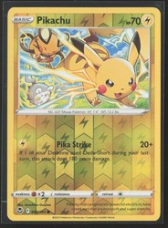 Pikachu 049/195 Silver Tempest Reverse Holo