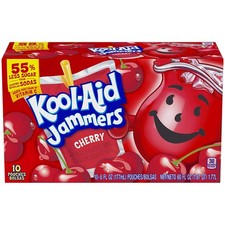 Kool-Aid Jammers Cherry Flavored Drink, 10 ct - Pouches, 60 Ounce