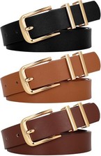 WERFORU 3 PACK Women Belt Women Fashion Leather Belts for Jeans Pants Ladies Bel