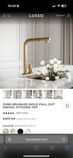 Lusso Kitchen Sink Tap Brushed Gold Swivel Spout Mixer