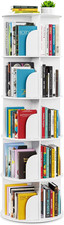 5 Tier Rotating Bookshelf Tower, Spinning Bookcase Lazy Susan, Revolving 360 Boo