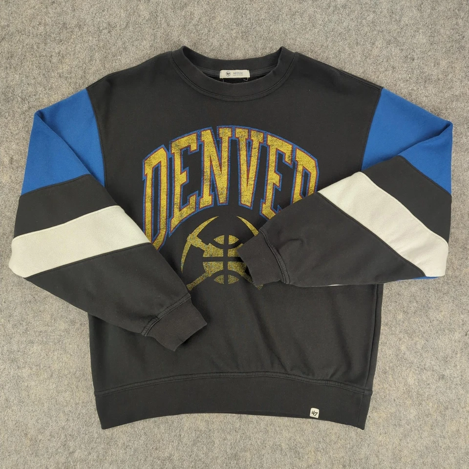 Denver Nuggets Sweater Mens Medium Black Blue NBA Basketball Pullover Crewneck - Image 2 of 4