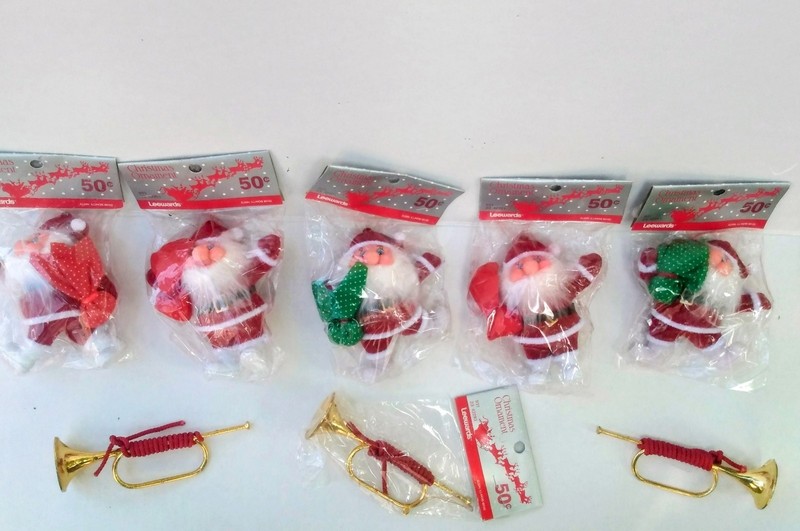 Vintage Mix Lot Leewards Christmas Ornaments NIP 8pcs