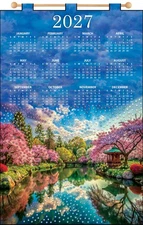 Design Works 2027 Sequin Calendar Felt Applique Kit-Cherry Blossoms