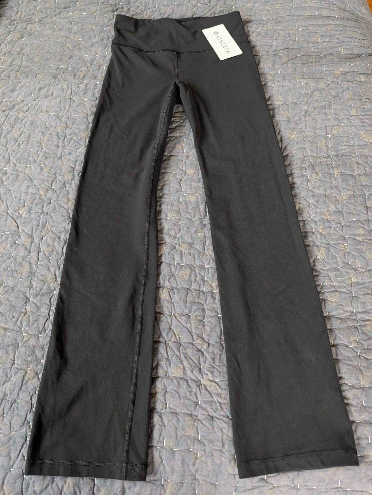 Athleta Elation Straight Leg Pants Black Small NWT $99 Retail