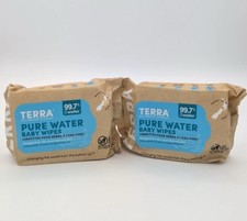 Terra Pure Water Baby Wipes 2 Packs 24 Ea Pk Exp 12/27 Natural 100 Bamboo Fiber
