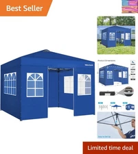 Versatile 10x10 FT Pop Up Canopy Tent with UV Protection & Detachable Sidewalls