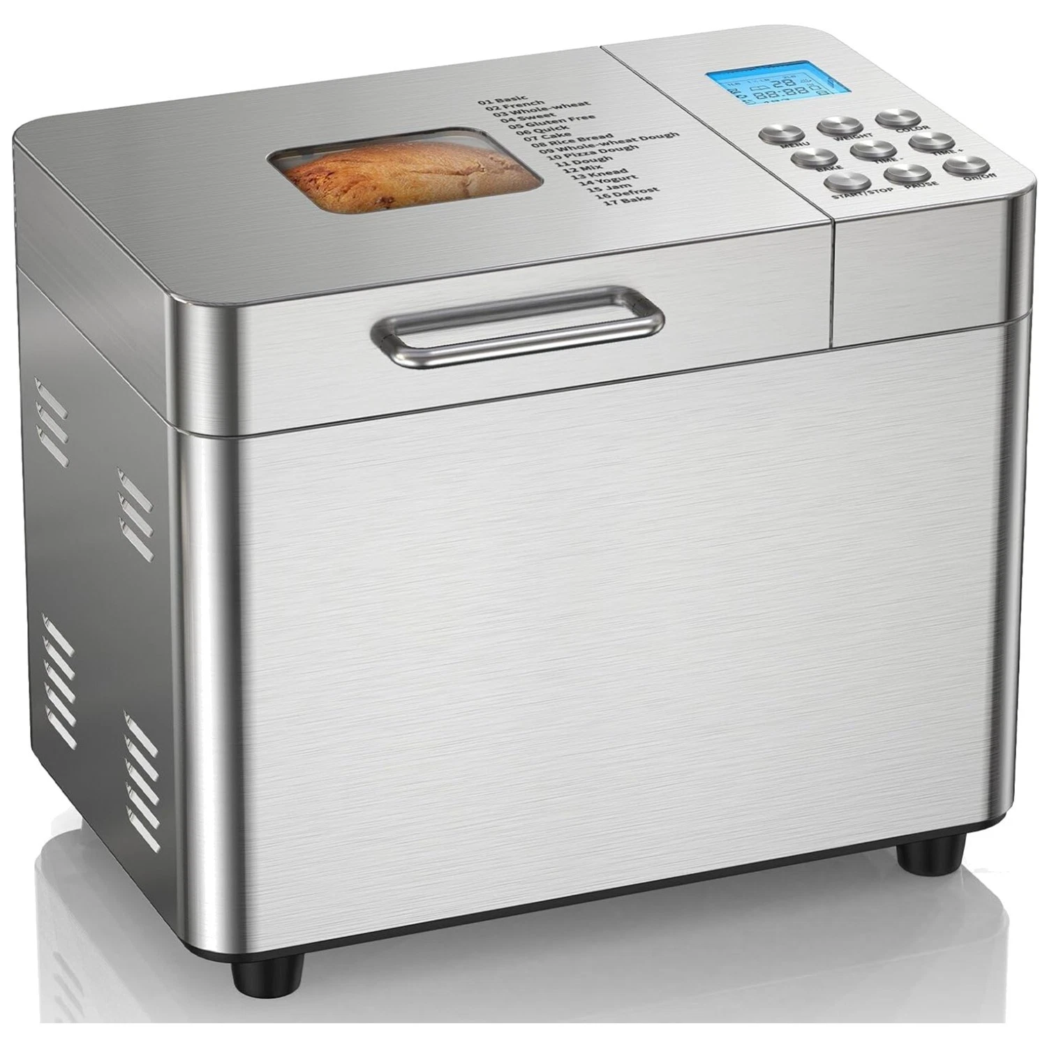Beginner-Friendly 17-in-1 Stainless Steel Bread Machine