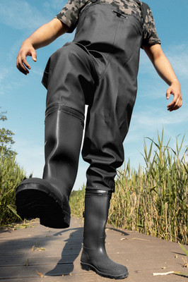 DUNLOP Wathose Schwarz Waders Anglerhose mit Stiefeln Wasserdicht KL09 WR 39-47
