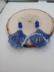 Blue Dangle Earring In Sea Shell Design Handmade — photo 5