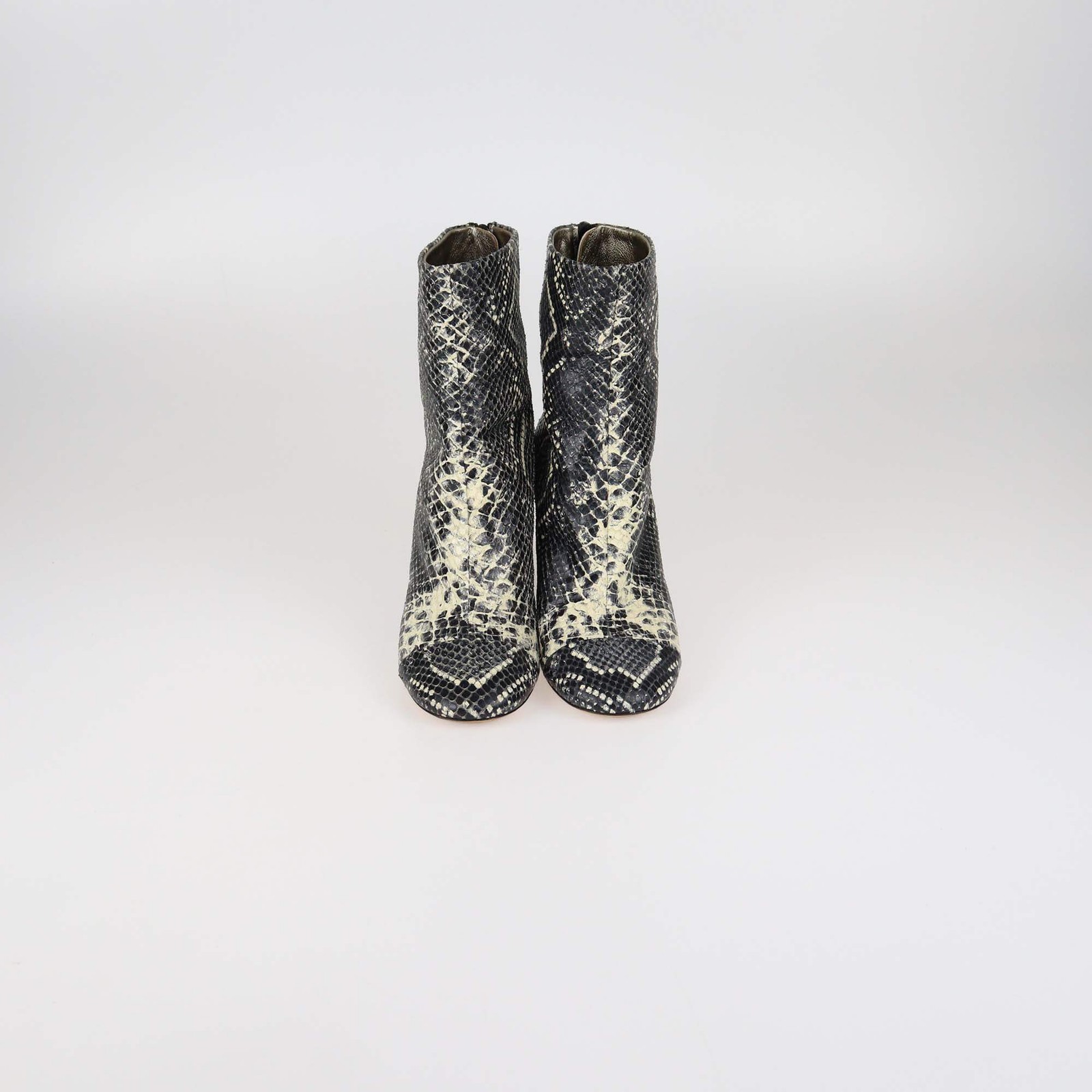 Isabel Marant Black/Off White Python Embossed Lea… - image 1