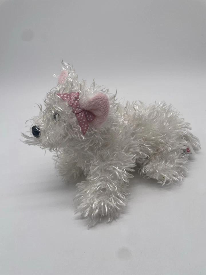 Ganz Webkinz White Terrier Dog Puppy Pink Bow Plush Stuffed Animal Toy No Code - Image 3 of 3