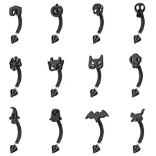 16g Stainless Steel Eyebrow Ring Halloween Eyebrow Piercing Barbell Jewelry