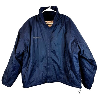 Columbia Navy Blue Ski Jacket Coat Made in Sri Lanka Men's XL