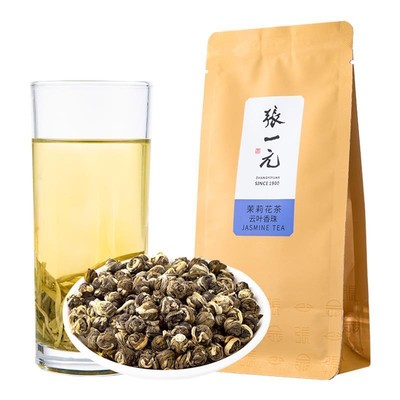 zhanfyiyuan chaye tea 【7窨龙珠】张一元茶叶 特种 茉莉花茶 绣球浓香型茉莉龙珠云叶香珠50g袋装