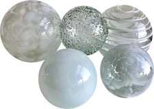 Sphere Set of 5 - White Speckled