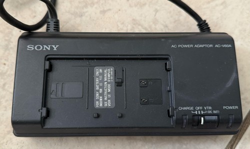 Sony Battery Charger Handycam Video 8 W/Battery FX330 Power Adapter Plug AC-V60A - Picture 2 of 9