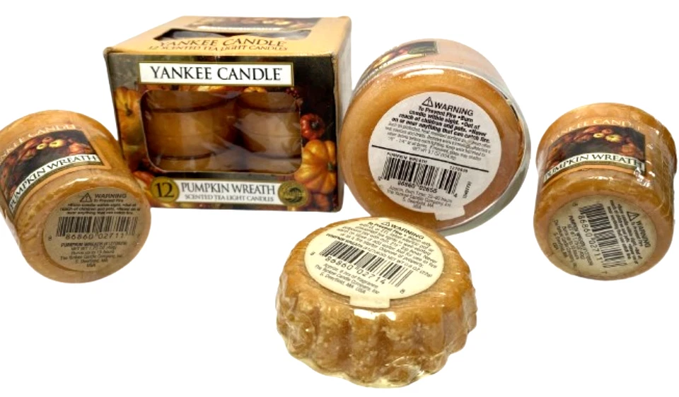 Lote de 5 peças Yankee Candle GRINALDA DE ABÓBORA FRASCO PEQUENO, TEALIGHTS, VOTIVO - FRETE GRÁTIS - Imagem 2 de 2