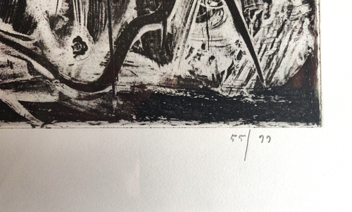 Acquaforte numerata datata firmata a mano Emilio Vedova pubblicata in cornice - Foto 4 di 7