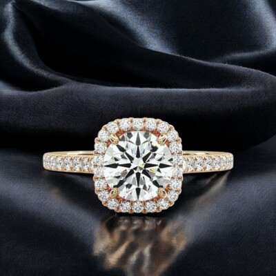 Ehering 18 Karat Gelbgold Diamant Rundschliff IGI 1,40 Karat Lab Grown Größe 7 8