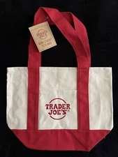 Trader Joe’s Mini Canvas Tote Bag || Red || Limited Edition 🔥New With Tags🔥