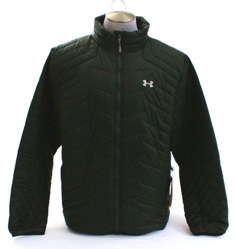 Under Armour Coldgear Storm Reactor Dark Green Magzip Puffer Jacket Men's NWT - Picture 1 of 4