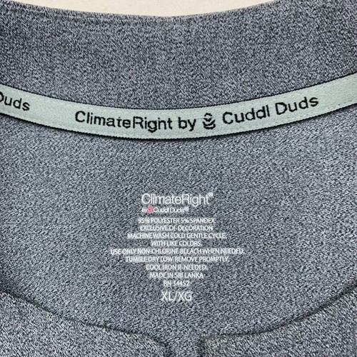 Cuddl Duds Climate Right Scrub Top Womens XL Medical Dental Uniform Gray - Picture 5 of 8