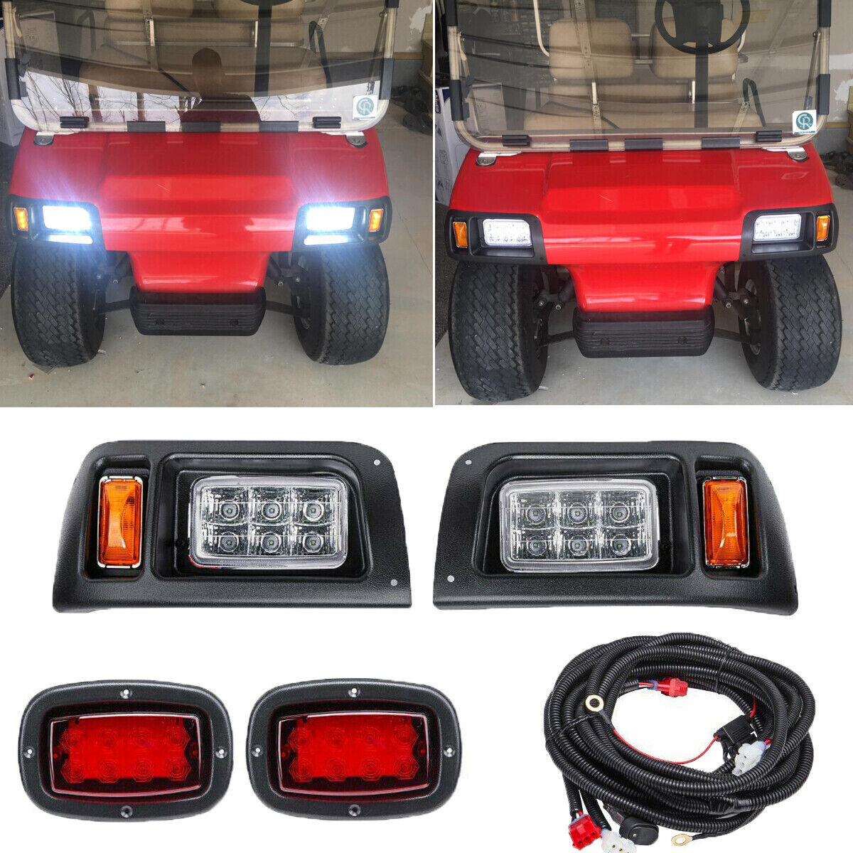 For Club Car DS Light Kit Golf Cart Headlights & Tail Lights 1993+