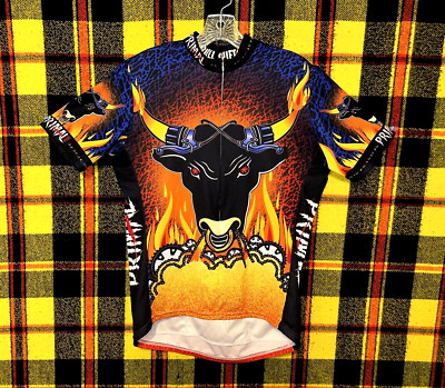 PRIMAL Wear Cycling Jersey Size L Bike Wear Bull Shift All Over Print