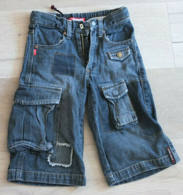 * EAGER BEAVER coole Cargo Jeans Bermuda Gr. 104 4 J. TOP ROUGH & TOUGH