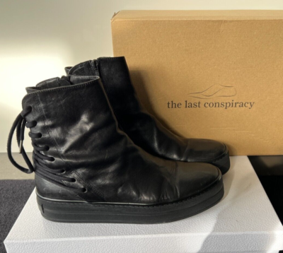 The Last Conspiracy Black Leather ALFA Lace-Up Heel, Ankle  display picture 3