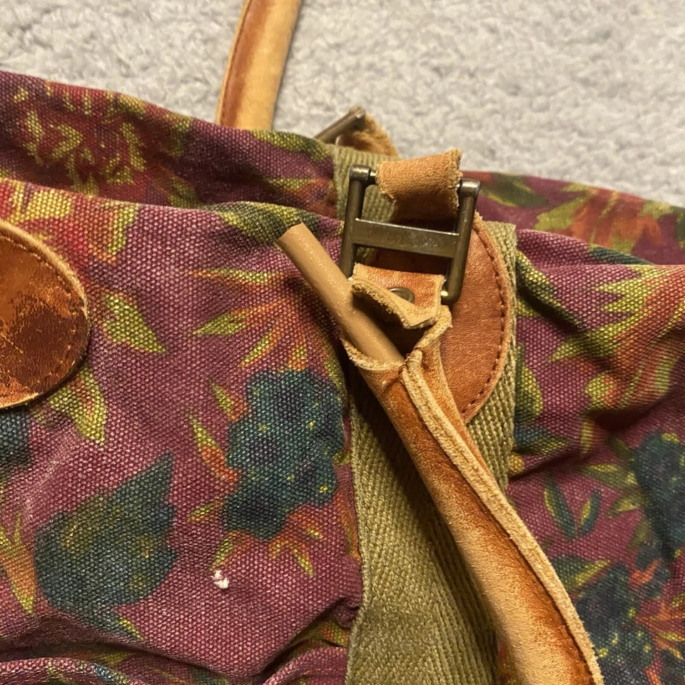 Bolso de fin de semana vintage de lona Gap BOHO borgoña floral Foto 4 de 4
