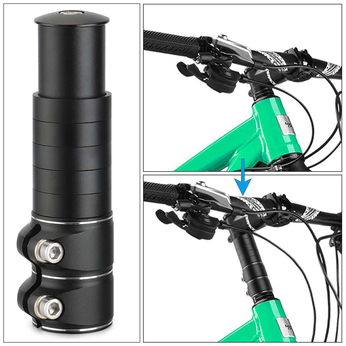 Mountain Bike Handlebar Front Fork Stem Riser Extender Extension