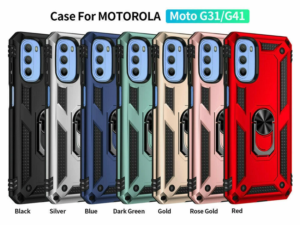 Stand Armor Hard Ring Phone Case For Motorola Moto G31 G41 G50 G30 G10 G71 G51 - Image 2 of 4
